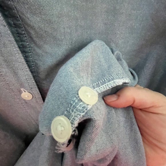 Vintage Eddie Bauer Oxford Shirtdress, M Tall, Blue - Picture 13 of 13